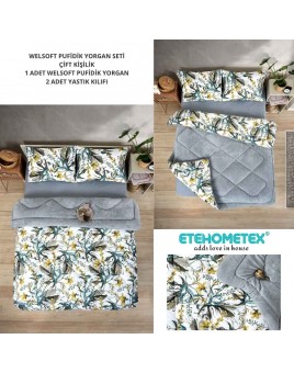 ETE HOMETEX ÇİFT KİŞİLİK LÜX WELSOFT YORGAN 195X215CM ASYA GRİ 8696474231944